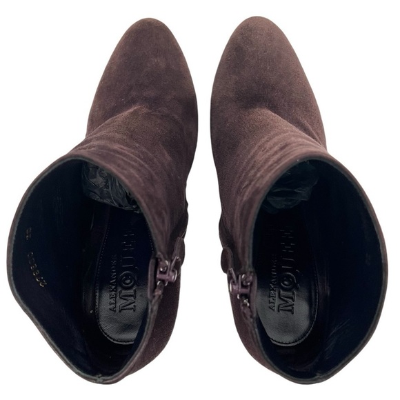 Alexander McQueen Deep Purple Suede High Heel Platform Ankle Booties Women 38 - Picture 9 of 16